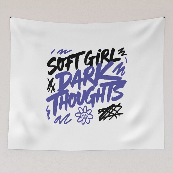Item preview, Soft Girl Dark Thoughts Edgy Typography Design designed and sold by IslandTyped.