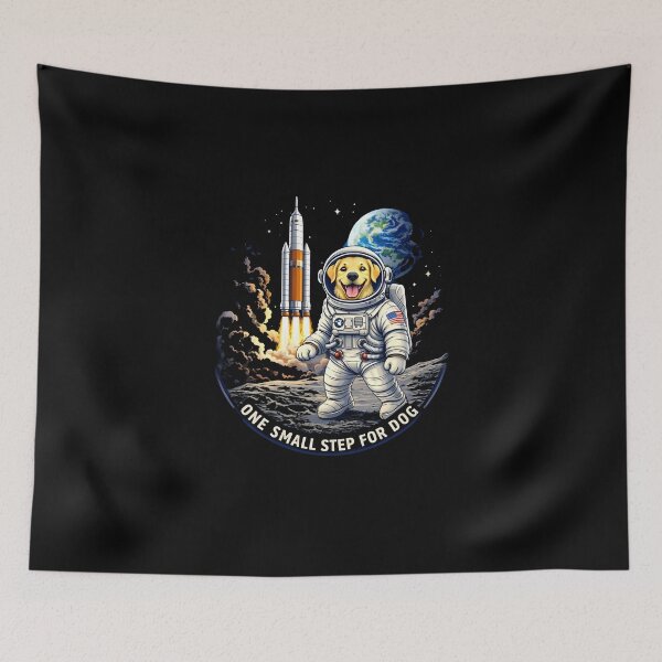 Item preview, Funny Astronaut Dog T-Shirt One Small Step For Dog Space Labrador Tee designed and sold by PixelForge11.