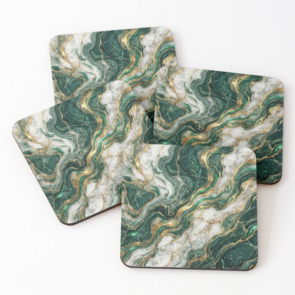 Item preview, Emerald Green Marble with Gold Veins Wall Art - Luxury Jade Stone Print - Aesthetic Home Decor Gift for Nature Lovers designed and sold by Camwal.