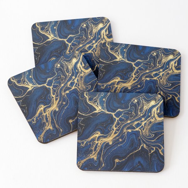 Item preview, Midnight Blue Marble with Gold Veins Art Print - Navy Luxury Stone Wall Decor - Aesthetic Gift designed and sold by Camwal.