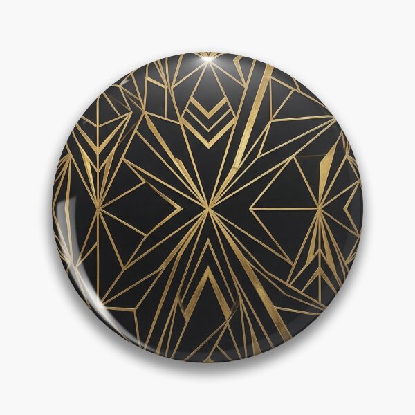 Item preview, Black and Gold Art Deco Geometric Pattern - Luxury Abstract Wall Art - Glamorous Modern Home Decor designed and sold by Camwal.