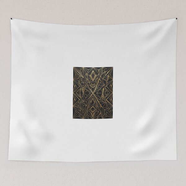 Item preview, Black and Gold Art Deco Geometric Pattern - Luxury Abstract Wall Art - Glamorous Modern Home Decor designed and sold by Camwal.