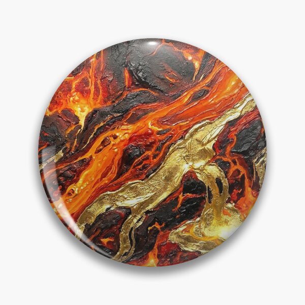 Item preview, Molten Lava and Gold Abstract Art - Fiery Volcanic Wall Decor - Dramatic Red Orange Canvas Print Gift designed and sold by Camwal.