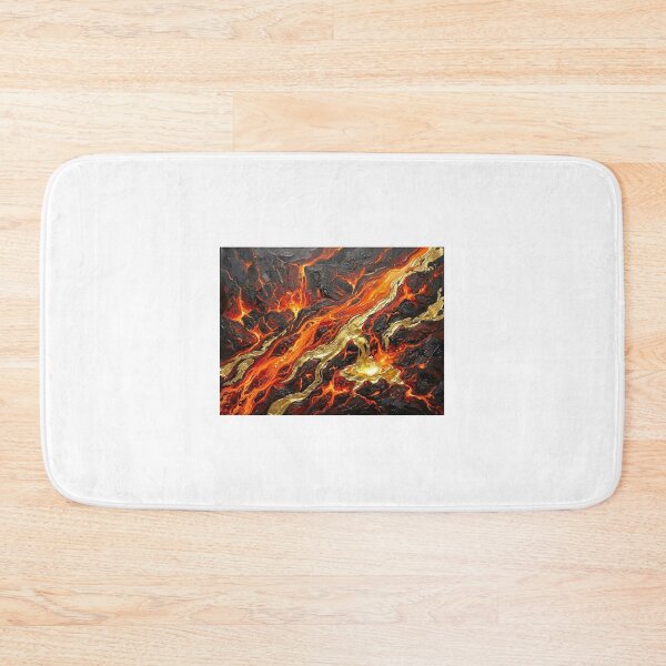 Item preview, Molten Lava and Gold Abstract Art - Fiery Volcanic Wall Decor - Dramatic Red Orange Canvas Print Gift designed and sold by Camwal.