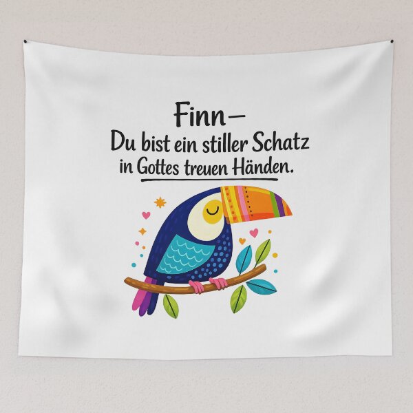 Item preview, Personalized toucan children's room poster with the name Finn designed and sold by LoveNurseries.