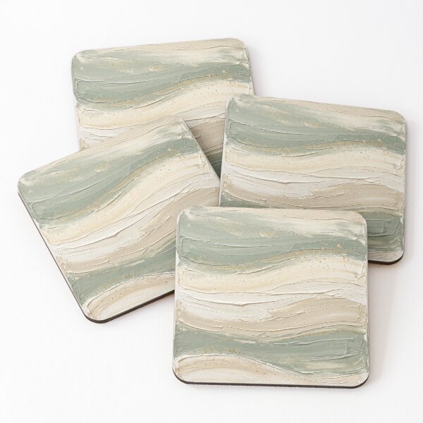 Item preview, Sage Green and Cream Abstract Minimalist Art - Boho Textured Wall Decor - Farmhouse Living Room Print designed and sold by Camwal.