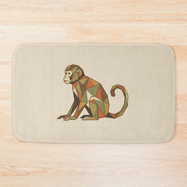 Item preview, Geometric Long-Tailed Monkey – Sticker with White Border for Interior Decoration designed and sold by bsbd-action.