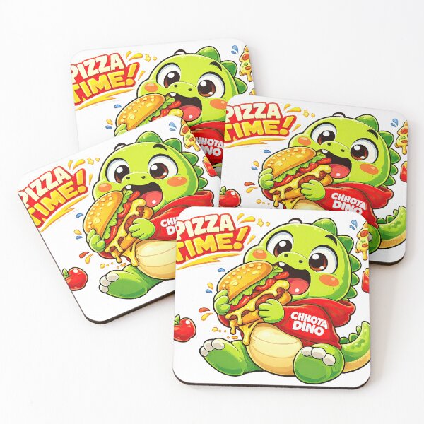 Item preview, Chhota Dino Pizza Time Cute Funny Food Cartoon Dinosaur designed and sold by MeeraArts&Crafts.