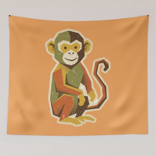 Item preview, Retro Halftone Monkey – Vintage Comic Style Sticker for Teens and Kids designed and sold by bsbd-action.