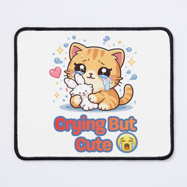 Item preview, Crying But Cute ?? | Emotional Kawaii Cat & Relatable Mood designed and sold by Kawaii Cosmos Cats.