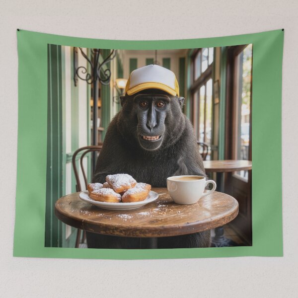 Item preview, Crested Black Macaque in the French Quarter designed and sold by Tridentulus.