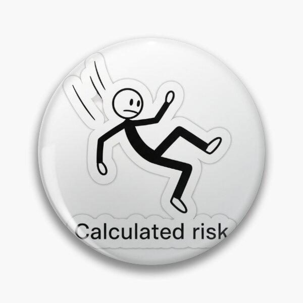 Item preview, Calculated Risk Funny Stick Figure Sticker designed and sold by Stickroller.
