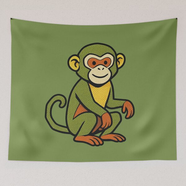 Item preview, Colorful Pop Art Style Monkey – Funny Animal Sticker for Nature Lovers designed and sold by bsbd-action.