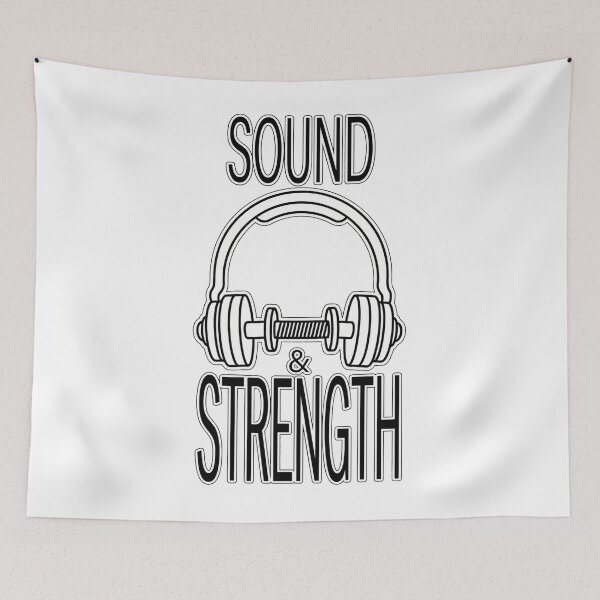 Item preview, Sound and Strength - Minimalist Fitness Line Art designed and sold by Forge Mind.