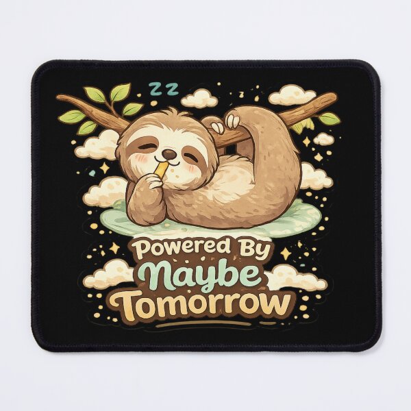 Item preview, Powered By Maybe Tomorrow Funny Procrastination Quote designed and sold by ILYASSE1.
