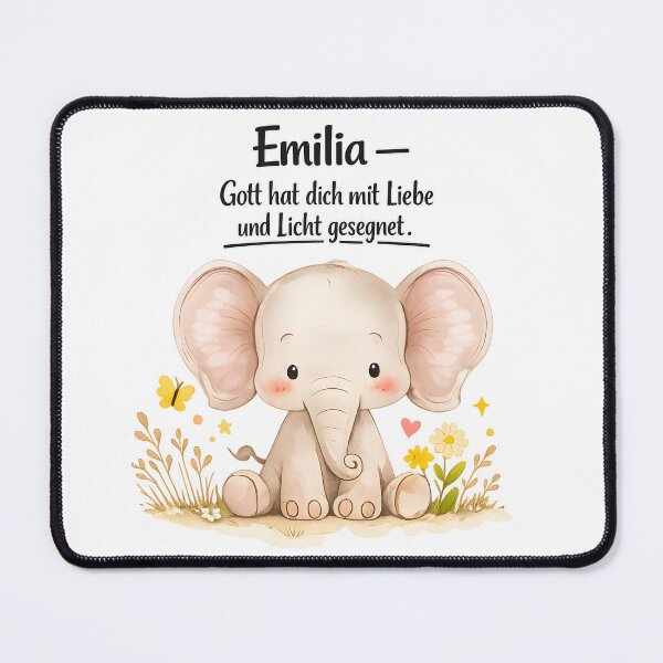 Item preview, Personalized elephant children's room poster with the name Emilia designed and sold by LoveNurseries.