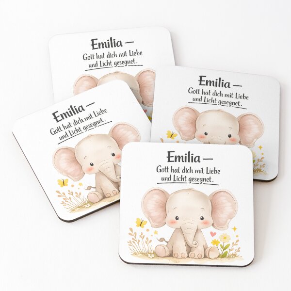 Item preview, Personalized elephant children's room poster with the name Emilia designed and sold by LoveNurseries.