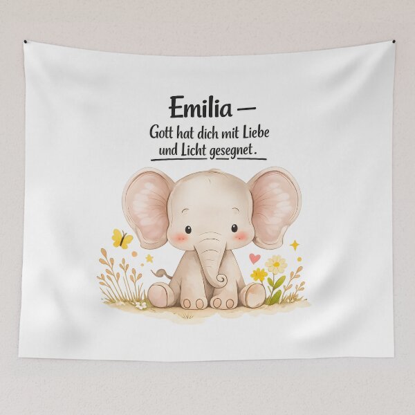 Item preview, Personalized elephant children's room poster with the name Emilia designed and sold by LoveNurseries.