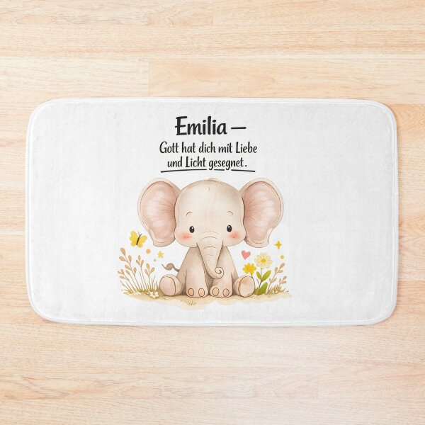 Item preview, Personalized elephant children's room poster with the name Emilia designed and sold by LoveNurseries.