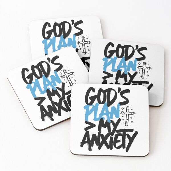 Item preview, God’s Plan Over My Anxiety Christian Typography designed and sold by IslandTyped.