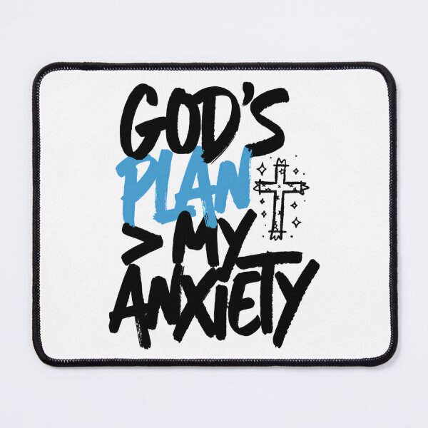 Item preview, God’s Plan Over My Anxiety Christian Typography designed and sold by IslandTyped.