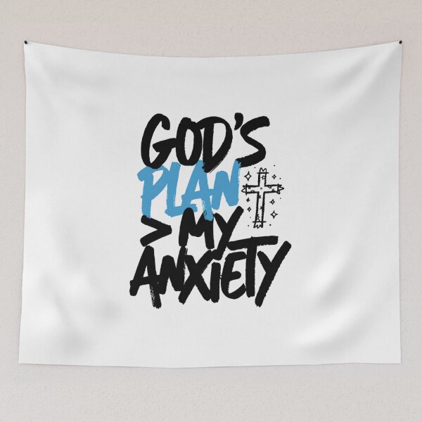 Item preview, God’s Plan Over My Anxiety Christian Typography designed and sold by IslandTyped.