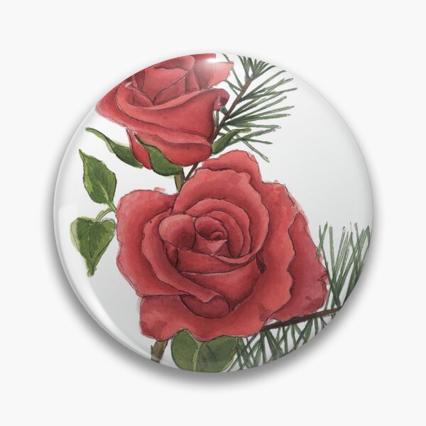 Item preview, Red rose watercolor flowers designed and sold by NaughtyFlorals.