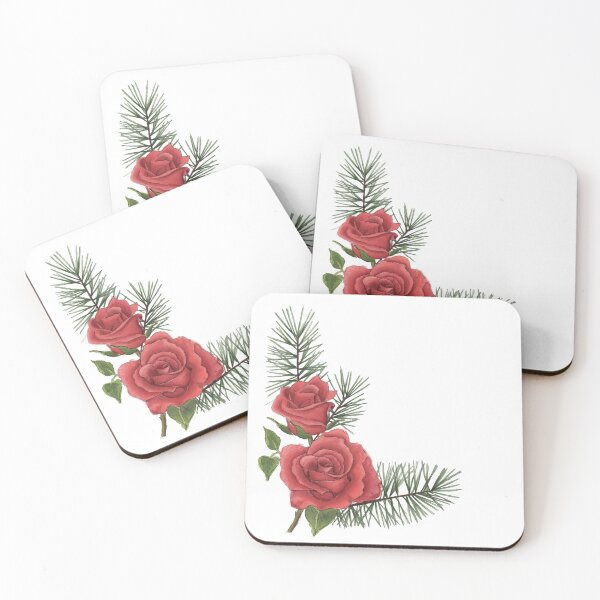 Item preview, Red rose watercolor flowers designed and sold by NaughtyFlorals.
