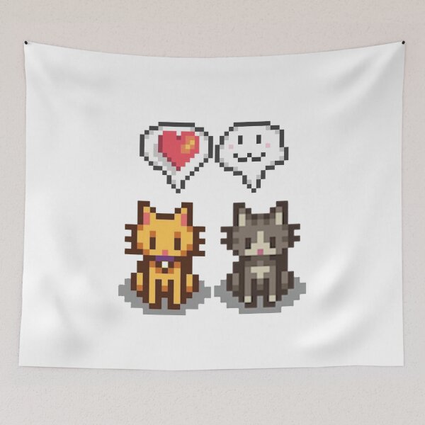 Item preview, Stardew Valley stickers, cat pets designed and sold by ThinaArte.