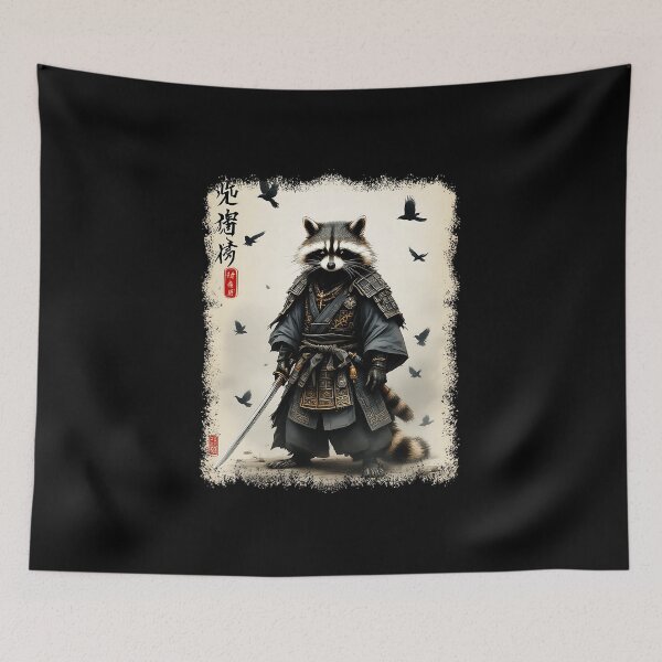 Item preview, Samurai Raccoon Japanese Warrior Vintage  designed and sold by titanlevi.