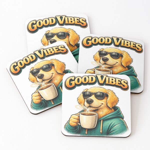 Item preview, Good Vibes Golden RetrieverCoffee Lover designed and sold by Northern Glow Art.