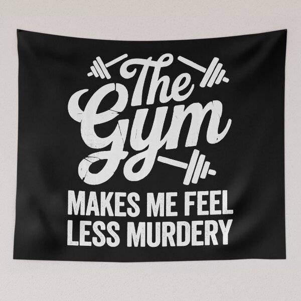 Item preview, The Gym Makes Me Feel Less Murdery Funny Workout designed and sold by eliramaison.