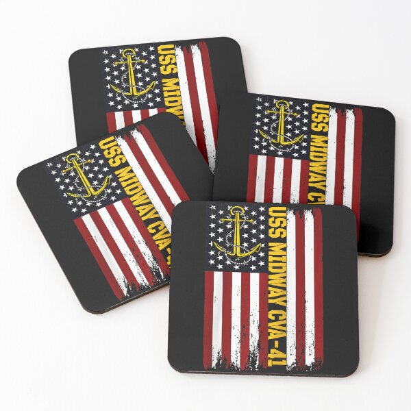 Item preview, USS Midway CVA-41 Vintage American Flag Aircraft Carrier  designed and sold by miaa-artistshop.