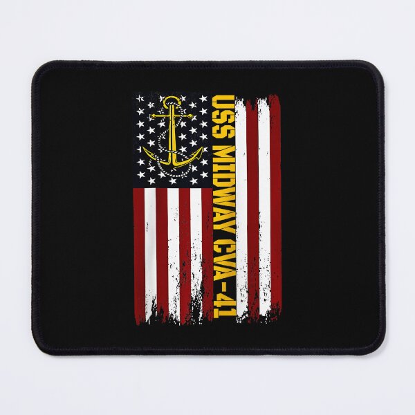 Item preview, USS Midway CVA-41 Vintage American Flag Aircraft Carrier  designed and sold by miaa-artistshop.