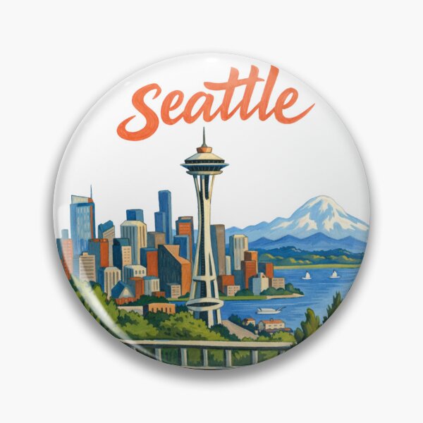 Artikelvorschau, Skyline von Seattle, Washington entworfen und verkauft von Fastokart.