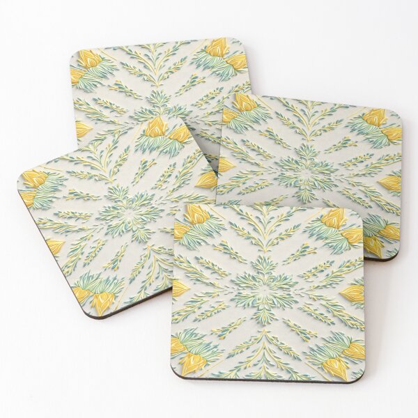Item preview, Golden Spring Relief – Elegant Floral Mandala designed and sold by Colorshow-relax.