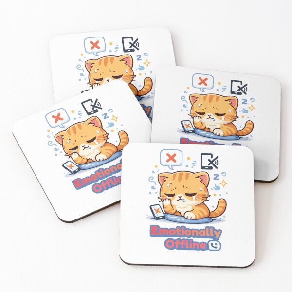 Item preview, Emotionally Offline ?? | Funny Burnout Cat | Mentally Checked Out Meme designed and sold by Kawaii Cosmos Cats.