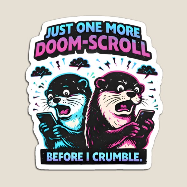 Item preview, Just One More Doomscroll Funny Meme Neon Aesthetic Design designed and sold by VibeFusionX.