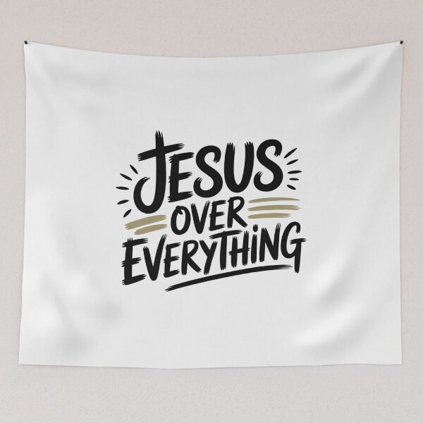 Item preview, Jesus Over Everything Hand Lettered Faith Art designed and sold by IslandTyped.