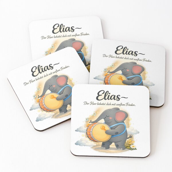 Item preview, Personalized elephant children's room poster with the name Elias designed and sold by LoveNurseries.