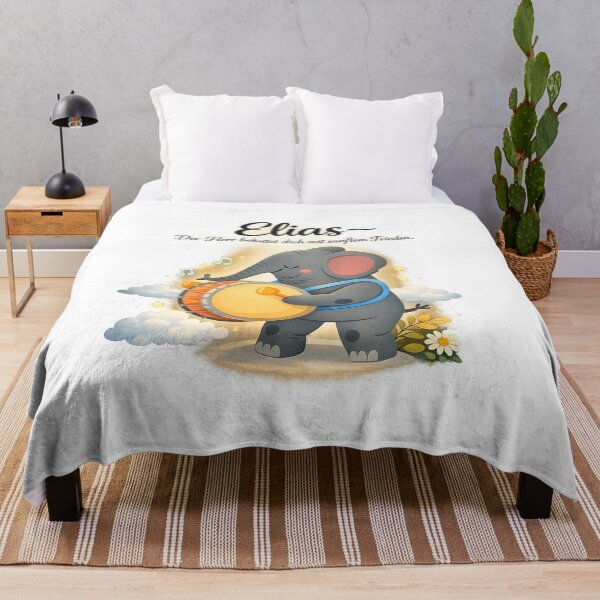 Item preview, Personalized elephant children's room poster with the name Elias designed and sold by LoveNurseries.