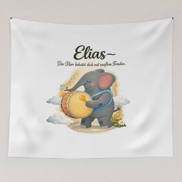 Item preview, Personalized elephant children's room poster with the name Elias designed and sold by LoveNurseries.