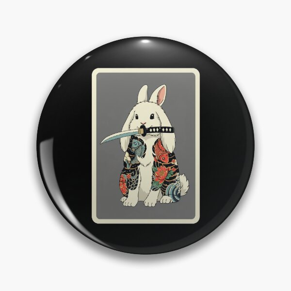 Item preview, Samurai Bunny Japanese Tattoo Style Cute Warrior designed and sold by JordynLadukeg65.