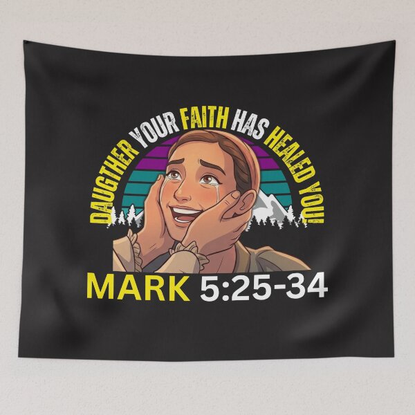 Item preview, JESUS HEALED BLEEDIG WOMAN | Mark 5:25–34 designed and sold by UnboundFull.