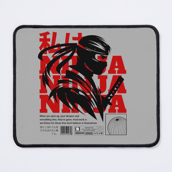 Item preview, Ninja Rage – Dark Anime Warrior Typography Design designed and sold by Charizmwear.
