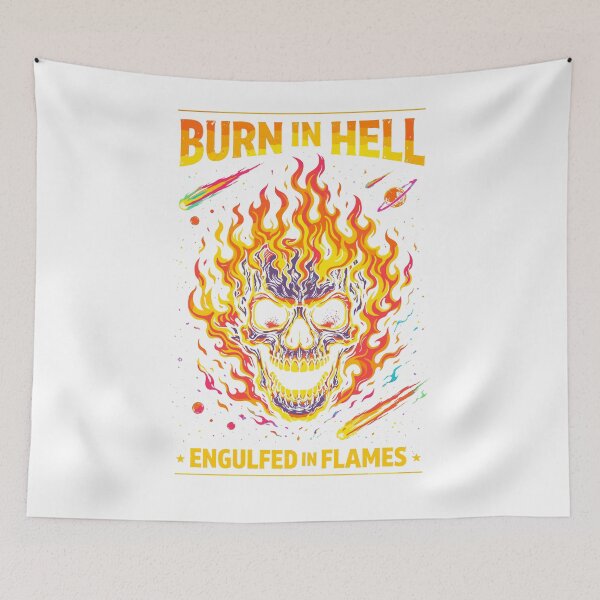Item preview, Flaming Skull T-Shirt designed and sold by Matinez Pink.