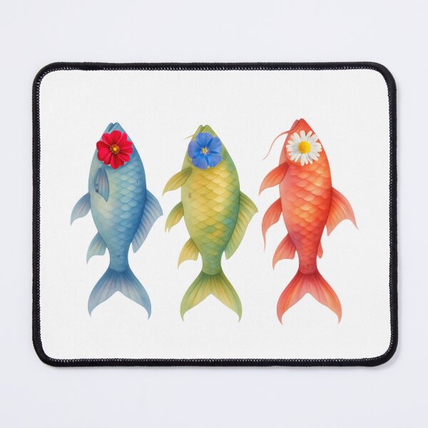 Item preview, Surreal Vertical Watercolor Fish with Floral Heads Collection designed and sold by VibranPalette.