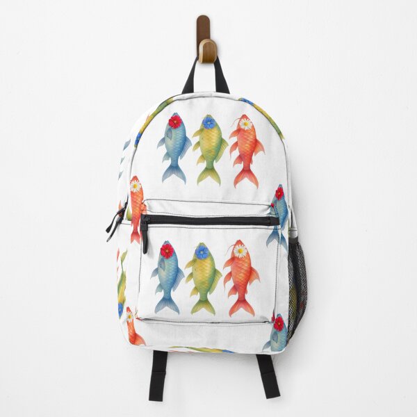 Item preview, Surreal Vertical Watercolor Fish with Floral Heads Collection designed and sold by VibranPalette.