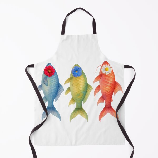 Item preview, Surreal Vertical Watercolor Fish with Floral Heads Collection designed and sold by VibranPalette.