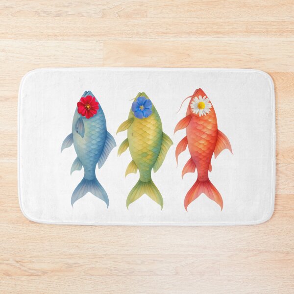 Item preview, Surreal Vertical Watercolor Fish with Floral Heads Collection designed and sold by VibranPalette.